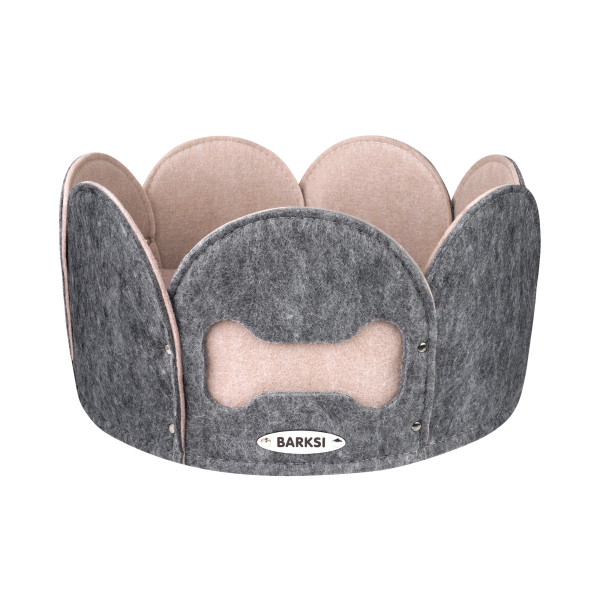 Лежак для Тварин Barksi "Кісточка" Круглий Сіро-Бежевий