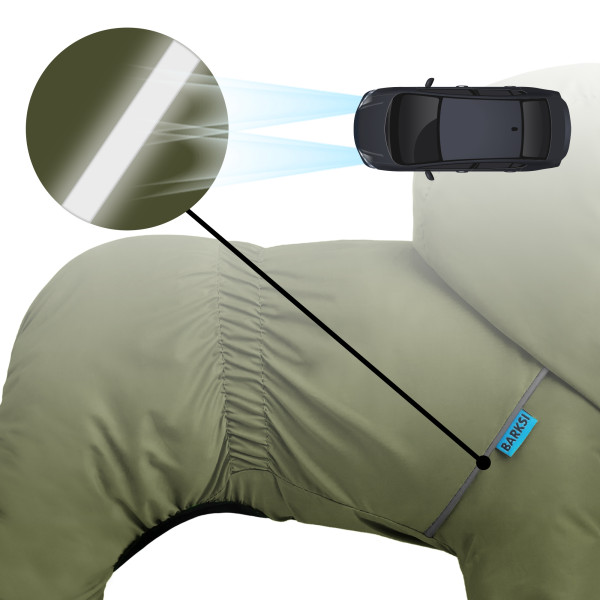 Комбінезон-дощовик для собак Barksi Textile Оливковий