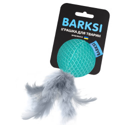 Іграшка для Котів Barksi М'яч з дзвіночком та пір'ям 5 см Ментоловий