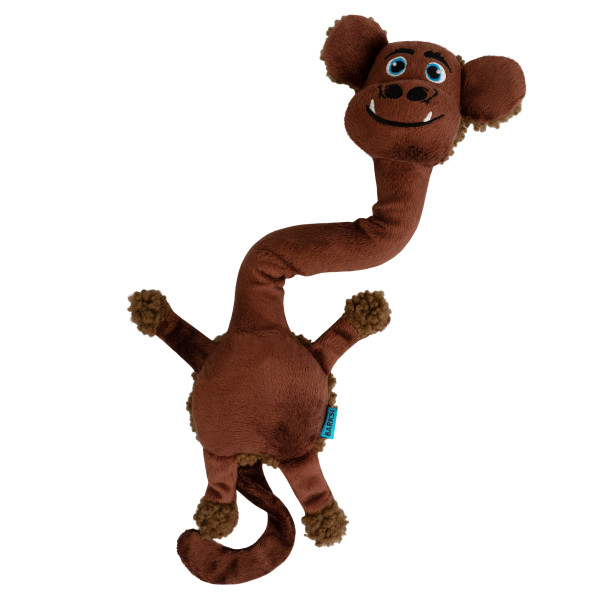 Іграшка для Собак Barksi з хрусткою шиєю та пищалкою Мавпа