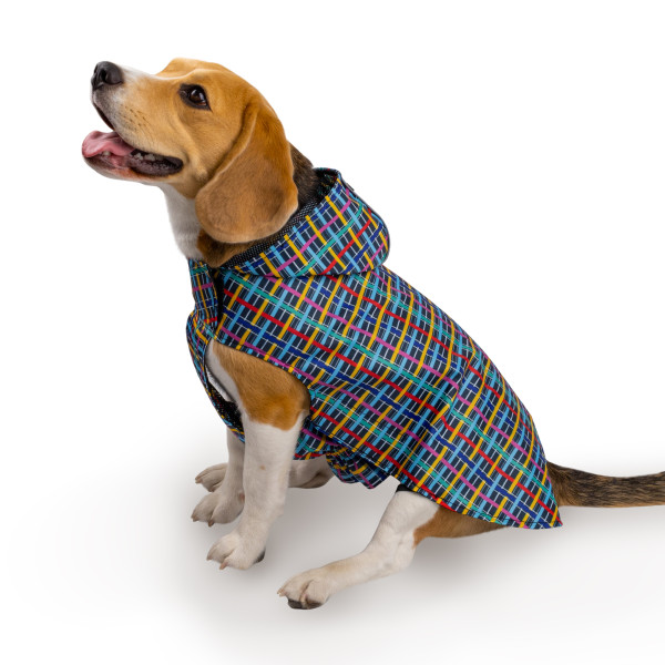 Дощовик для собак Barksi Textile з капюшоном Клітинка