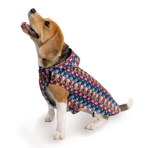 Дощовик для собак Barksi Textile з капюшоном Печворк Дощовик для собак Barksi Textile з капюшоном Печворк