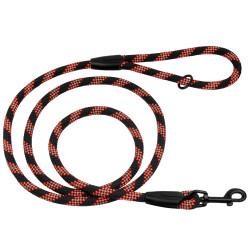 Повідець для Собак Bronzedog Active з Альпіністського Шнура Світловідбиваючий Чорно-Помаранчевий