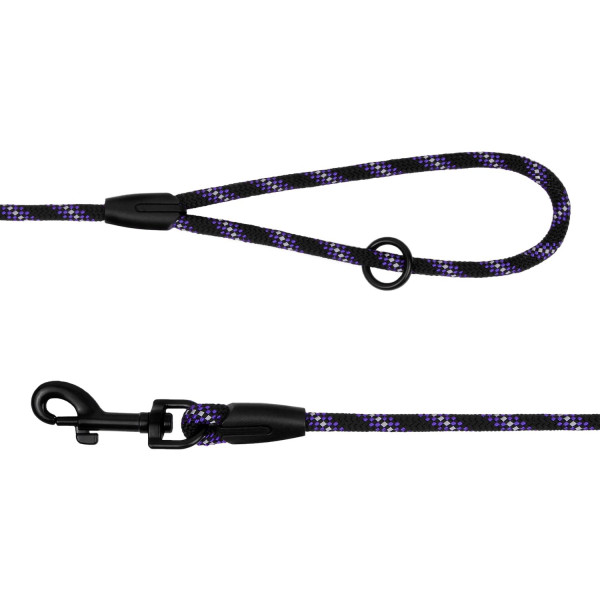 Повідець для Собак Bronzedog Active з Альпіністського Шнура Світловідбиваючий Чорно-Фіолетовий