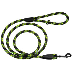 Повідець для Собак Bronzedog Active з Альпіністського Шнура Світловідбиваючий Чорно-Салатовий