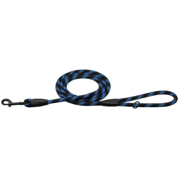 Повідець для Собак Bronzedog Active з Альпіністського Шнура Світловідбиваючий Чорно-Блакитний
