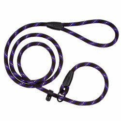 Повідець-Зашморг для Собак Bronzedog Active з Альпіністського Шнура Світловідбиваючий Чорно-Фіолетовий