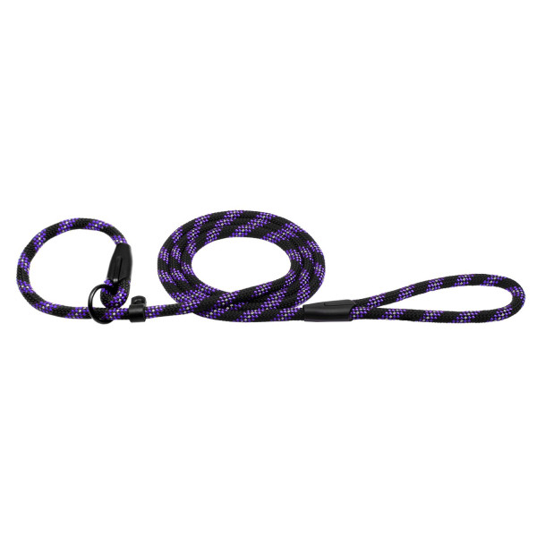 Повідець-Зашморг для Собак Bronzedog Active з Альпіністського Шнура Світловідбиваючий Чорно-Фіолетовий