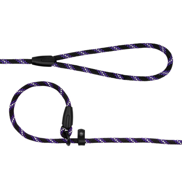 Повідець-Зашморг для Собак Bronzedog Active з Альпіністського Шнура Світловідбиваючий Чорно-Фіолетовий