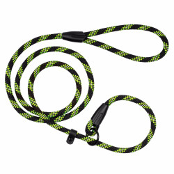 Повідець-Зашморг для Собак Bronzedog Active з Альпіністського Шнура Світловідбиваючий Чорно-Салатовий
