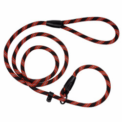 Повідець-Зашморг для Собак Bronzedog Active з Альпіністського Шнура Світловідбиваючий Чорно-Помаранчевий