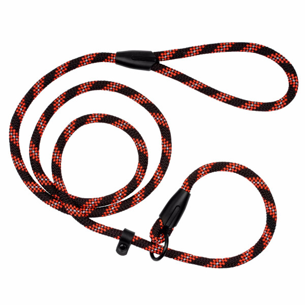 Повідець-Зашморг для Собак Bronzedog Active з Альпіністського Шнура Світловідбиваючий Чорно-Помаранчевий