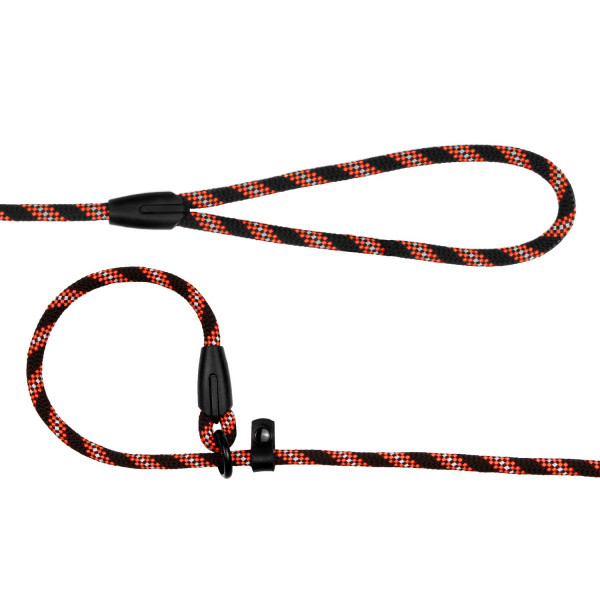 Повідець-Зашморг для Собак Bronzedog Active з Альпіністського Шнура Світловідбиваючий Чорно-Помаранчевий