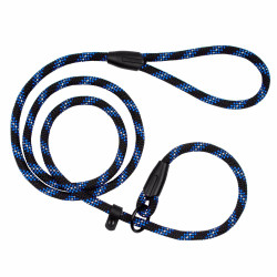 Повідець-Зашморг для Собак Bronzedog Active з Альпіністського Шнура Світловідбиваючий Чорно-Блакитний