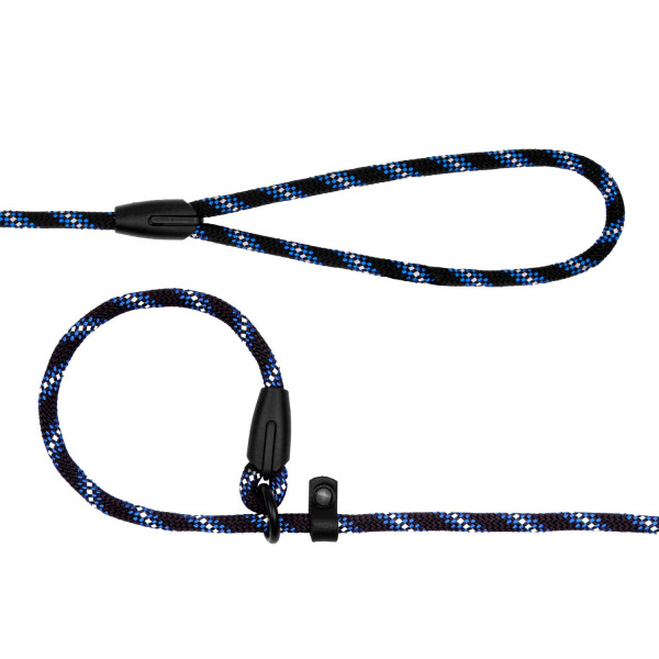 Повідець-Зашморг для Собак Bronzedog Active з Альпіністського Шнура Світловідбиваючий Чорно-Блакитний