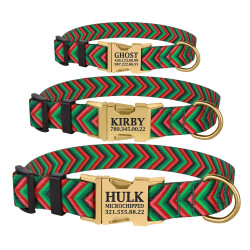 Нашийник для Собак BronzeDog Urban Полоска Нейлоновий з Металевою Пряжкою Червоно-Зелений