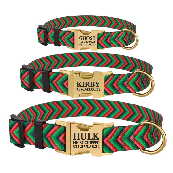 Нашийник для Собак BronzeDog Urban Полоска Нейлоновий з Металевою Пряжкою Червоно-Зелений