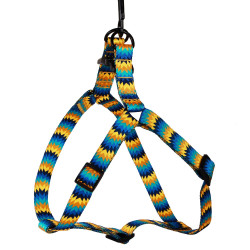 Шлея для Собак BronzeDog Urban Зигзаг Нейлонова Жовто-Синя
