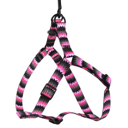Шлея для Собак BronzeDog Urban Зигзаг Нейлонова Сіро-Рожева