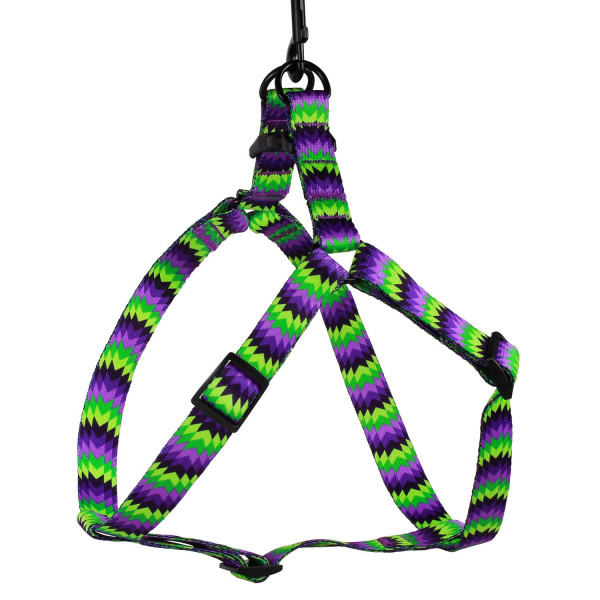 Шлея для Собак BronzeDog Urban Зигзаг Нейлонова Салатово-Фіолетова
