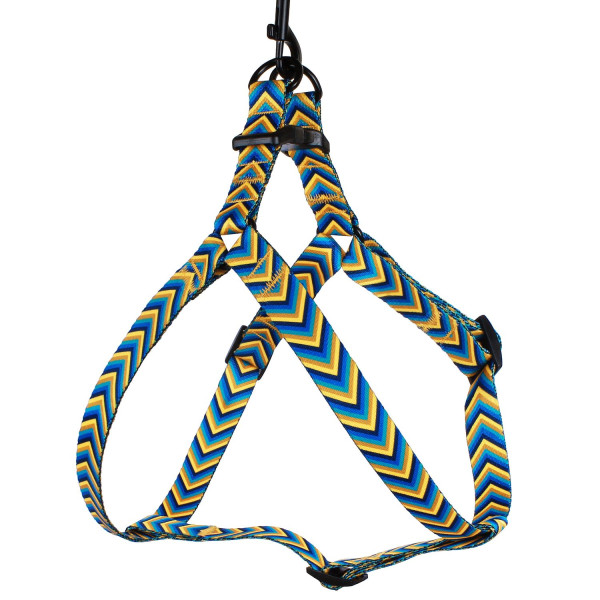 Шлея для Собак BronzeDog Urban Стрілка Нейлонова Жовто-Синя