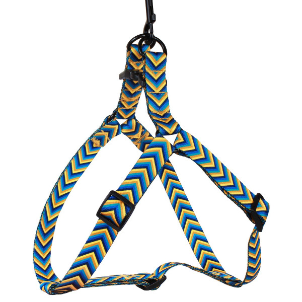 Шлея для Собак BronzeDog Urban Стрілка Нейлонова Жовто-Синя
