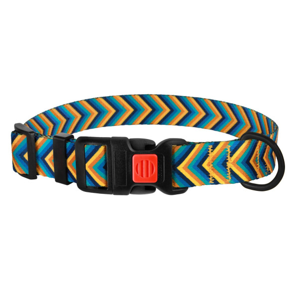 Нашийник для Собак BronzeDog Urban Стрілка Нейлоновий з Пластиковою Пряжкою Жовто-Синій