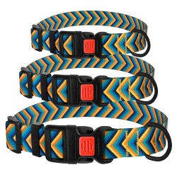 Нашийник для Собак BronzeDog Urban Стрілка Нейлоновий з Пластиковою Пряжкою Жовто-Синій