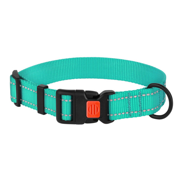 Нашийник для Собак BronzeDog Active Нейлоновий зі Світловідбиттям та Пластиковою Пряжкою Ментоловий