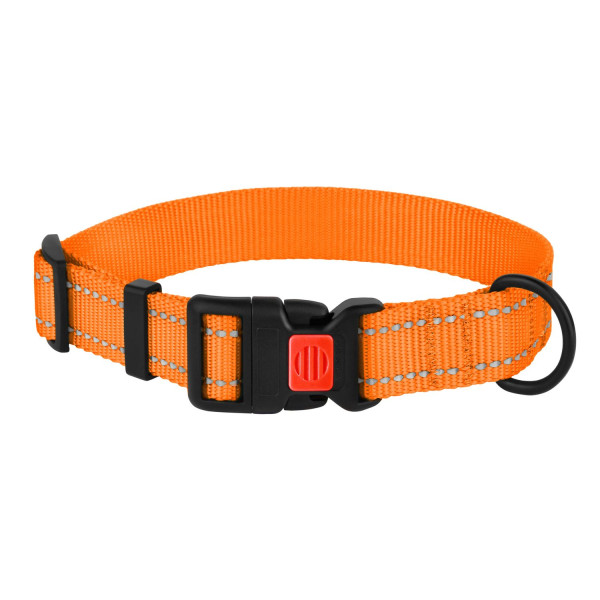 Нашийник для Собак BronzeDog Active Нейлоновий зі Світловідбиттям та Пластиковою Пряжкою Помаранчевий