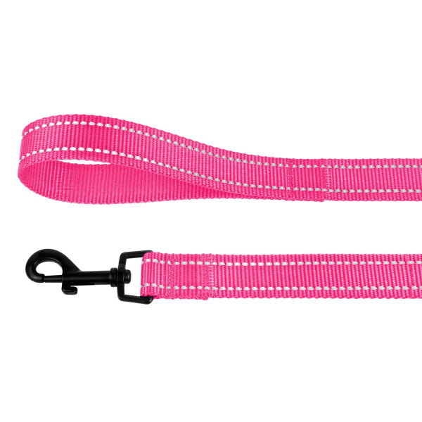 Повідець для Собак Bronzedog Active Нейлоновий зі Світловідбиттям Рожевий