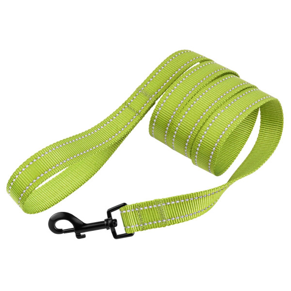 Повідець для Собак Bronzedog Active Нейлоновий зі Світловідбиттям Салатовий