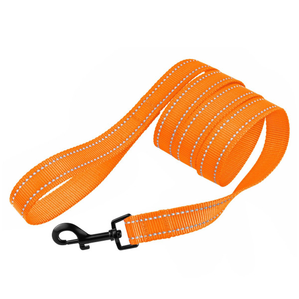 Повідець для Собак Bronzedog Active Нейлоновий зі Світловідбиттям Помаранчевий