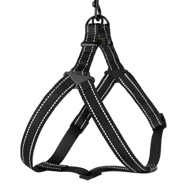 Шлея для Собак BronzeDog Active Нейлонова зі Світловідбиттям Чорна