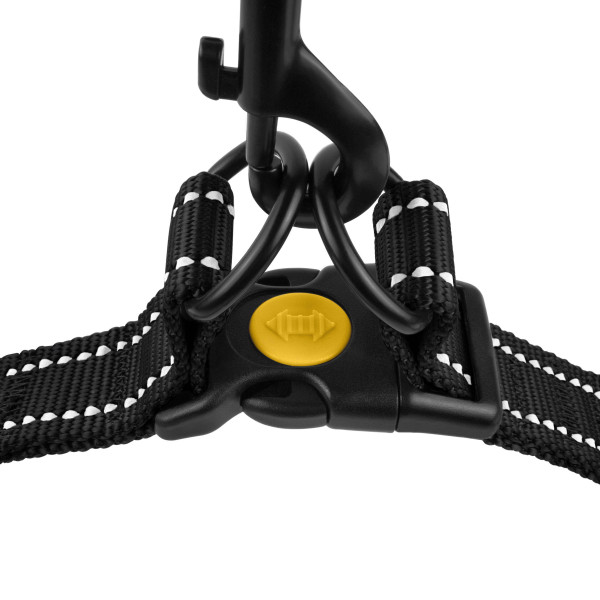 Шлея для Собак BronzeDog Active Нейлонова зі Світловідбиттям Чорна