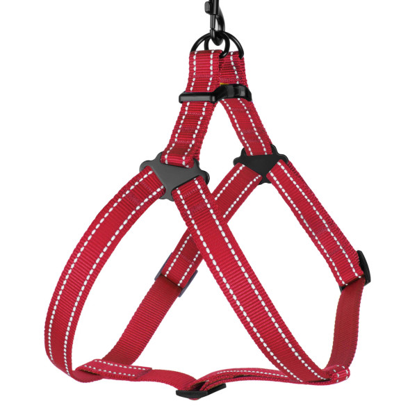 Шлея для Собак BronzeDog Active Нейлонова зі Світловідбиттям Червона