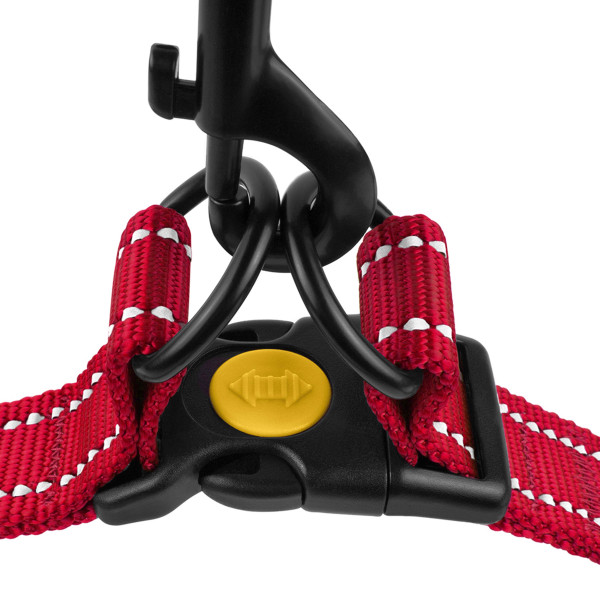 Шлея для Собак BronzeDog Active Нейлонова зі Світловідбиттям Червона