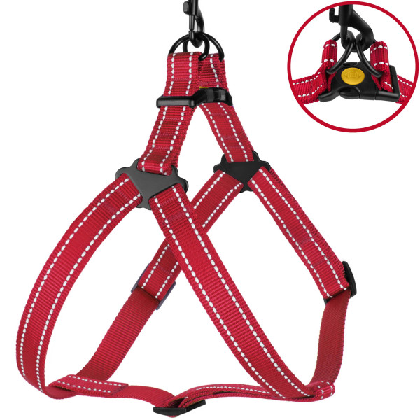 Шлея для Собак BronzeDog Active Нейлонова зі Світловідбиттям Червона