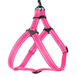 Шлея для Собак BronzeDog Active Нейлонова зі Світловідбиттям Рожева