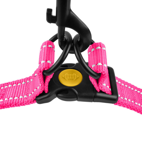 Шлея для Собак BronzeDog Active Нейлонова зі Світловідбиттям Рожева