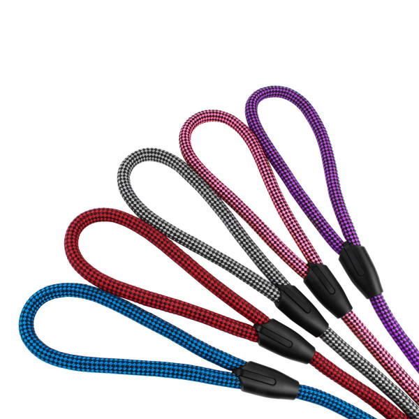 Повідець-Зашморг для Собак Bronzedog Active з Альпіністського Шнура Тренувальний Чорно-Блакитний