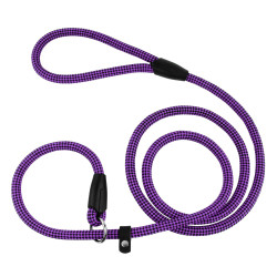 Повідець-Зашморг для Собак Bronzedog Active з Альпіністського Шнура Тренувальний Чорно-Фіолетовий