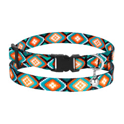 Нашийник для Котів BronzeDog Urban Нейлоновий з Пластиковою Пряжкою та Дзвіночком Ромби