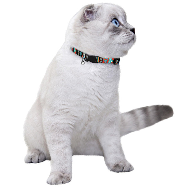 Нашийник для Котів BronzeDog Urban Нейлоновий з Пластиковою Пряжкою та Дзвіночком Ацтеки