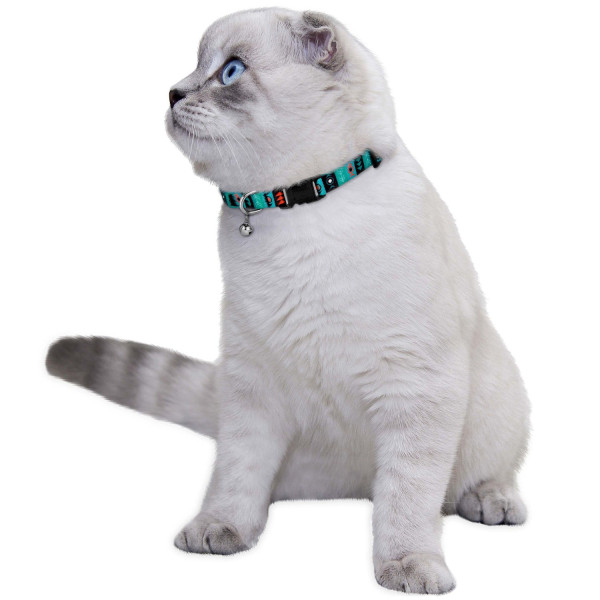 Нашийник для Котів BronzeDog Urban Нейлоновий з Пластиковою Пряжкою та Дзвіночком Інки