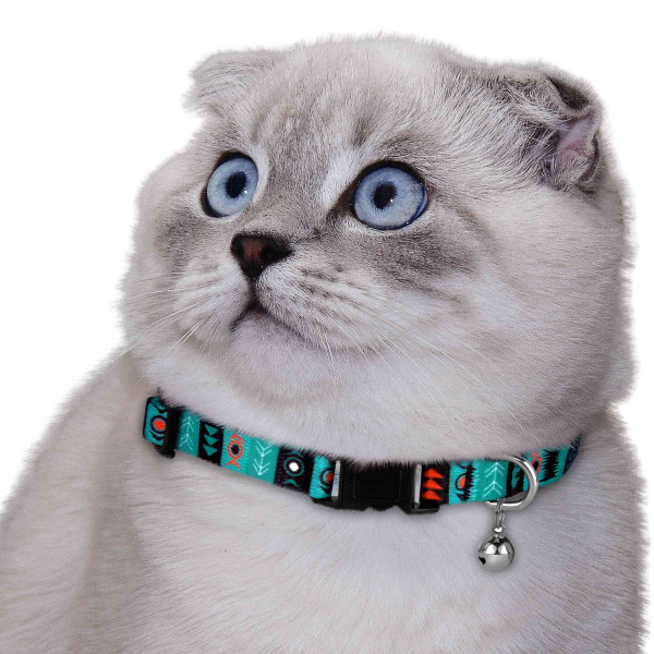 Нашийник для Котів BronzeDog Urban Нейлоновий з Пластиковою Пряжкою та Дзвіночком Інки