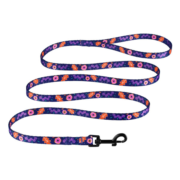 Повідець для Собак BronzeDog Urban Квіти Нейлоновий Синій