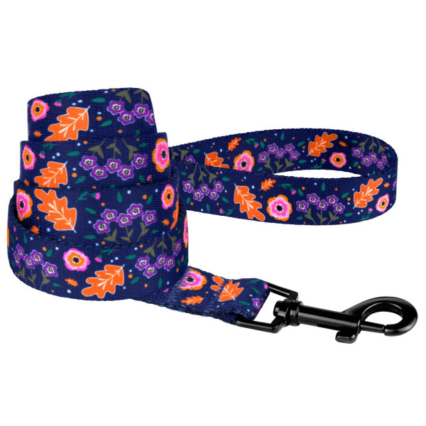 Повідець для Собак BronzeDog Urban Квіти Нейлоновий Синій