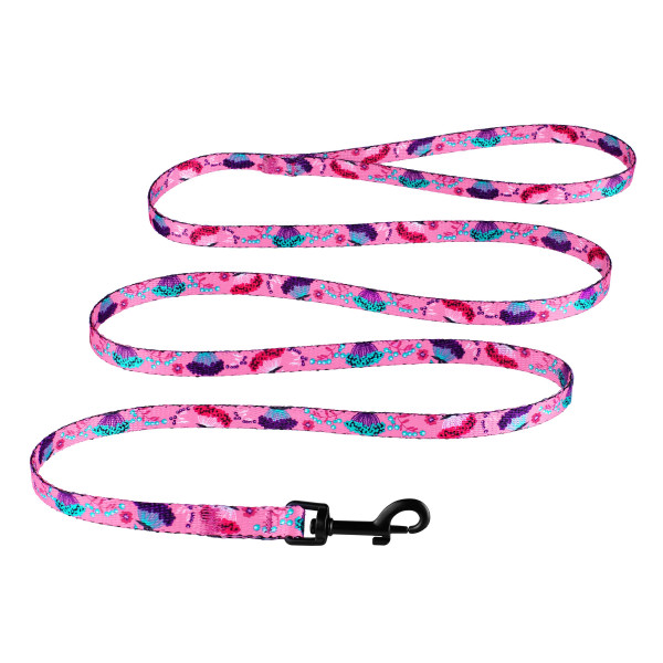 Повідець для Собак BronzeDog Urban Квіти Нейлоновий Рожевий