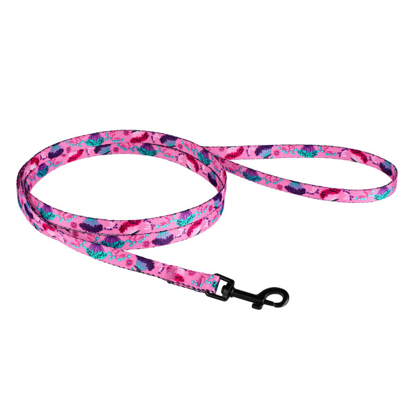 Повідець для Собак BronzeDog Urban Квіти Нейлоновий Рожевий